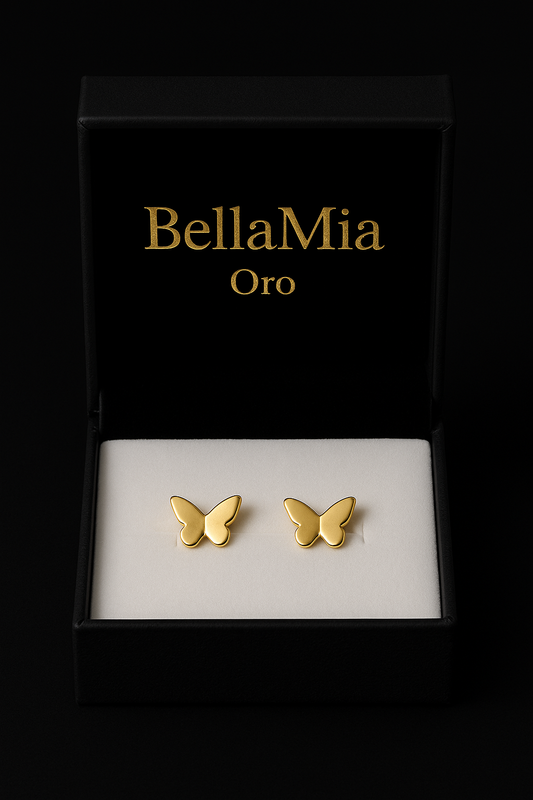 Aretes Mariposa Oro Amarillo 18k / 0.67gr / 7mm