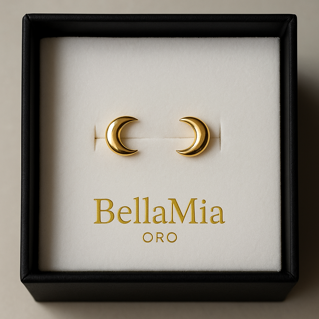 Aretes Lunas Oro Amarillo 18k / 0.64 gr / 8 mm