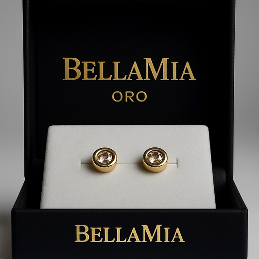 Arete Circon Blanco Oro 18k / 0.92gr / 6mm