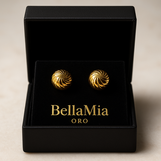 Aretes Balines Adiamantados Oro Amarillo 18k/ 1.31 gr / 8mm