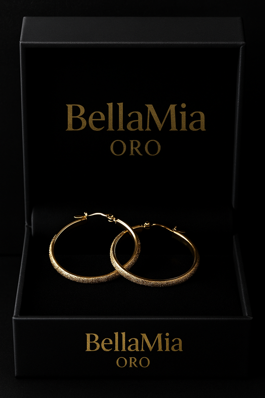 Candonga Corrugada Oro Italiano Ley 750 Amarillo 18k / 2.6 gr / 3 cm