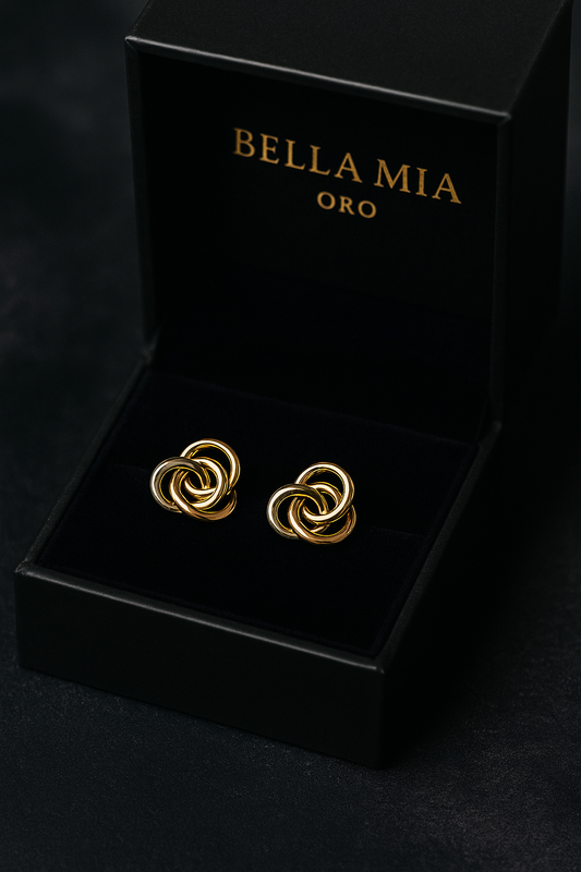 Aretes Trio Aros Oro Amarillo 18k / 1.22 gr / 1 cm
