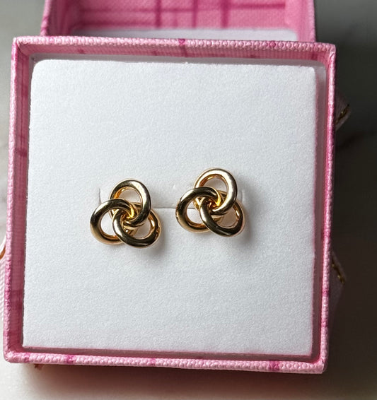 Aretes Trio Aros Oro Amarillo 18k / 1.22 gr / 1 cm