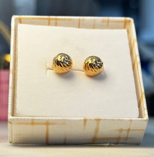 Aretes Balines Adiamantados Oro Amarillo 18k/ 1.31 gr / 8mm