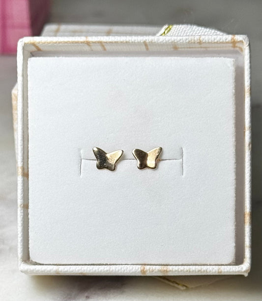 Aretes Mariposa Oro Amarillo 18k / 0.67gr / 7mm