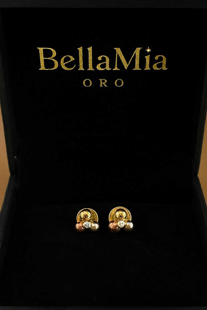 Topos Trío De Bolas 0.6gr / 5.5mm Tres Oros 18K *