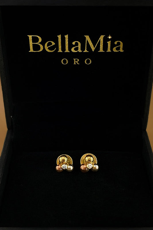 Topos Trío De Bolas 0.6gr / 5.5mm Tres Oros 18K *