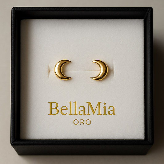 Aretes Lunas Oro Amarillo 18k / 0.64 gr / 8 mm