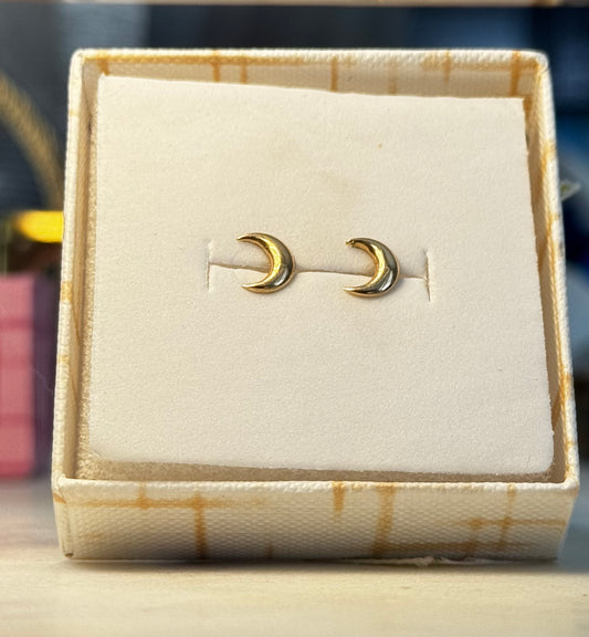 Aretes Lunas Oro Amarillo 18k / 0.64 gr / 8 mm